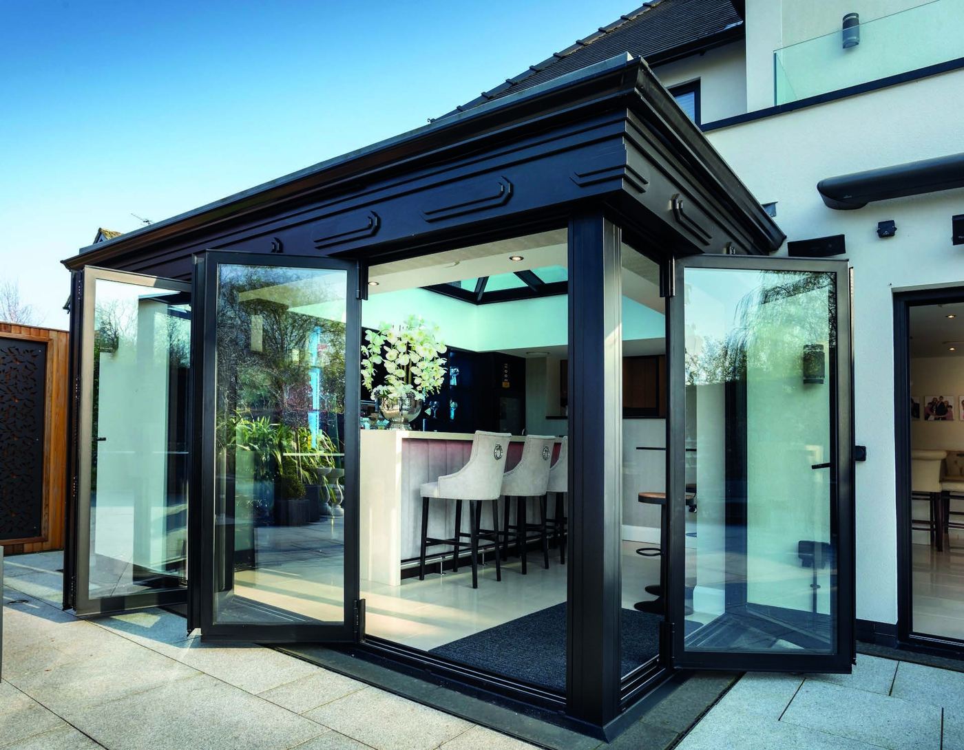 Aluminium doors on a modern extension