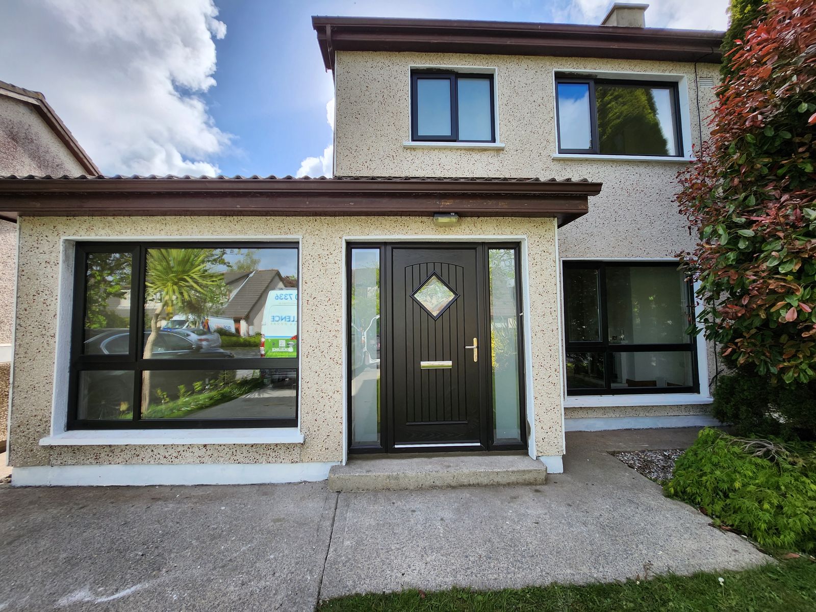 Black windows and front door