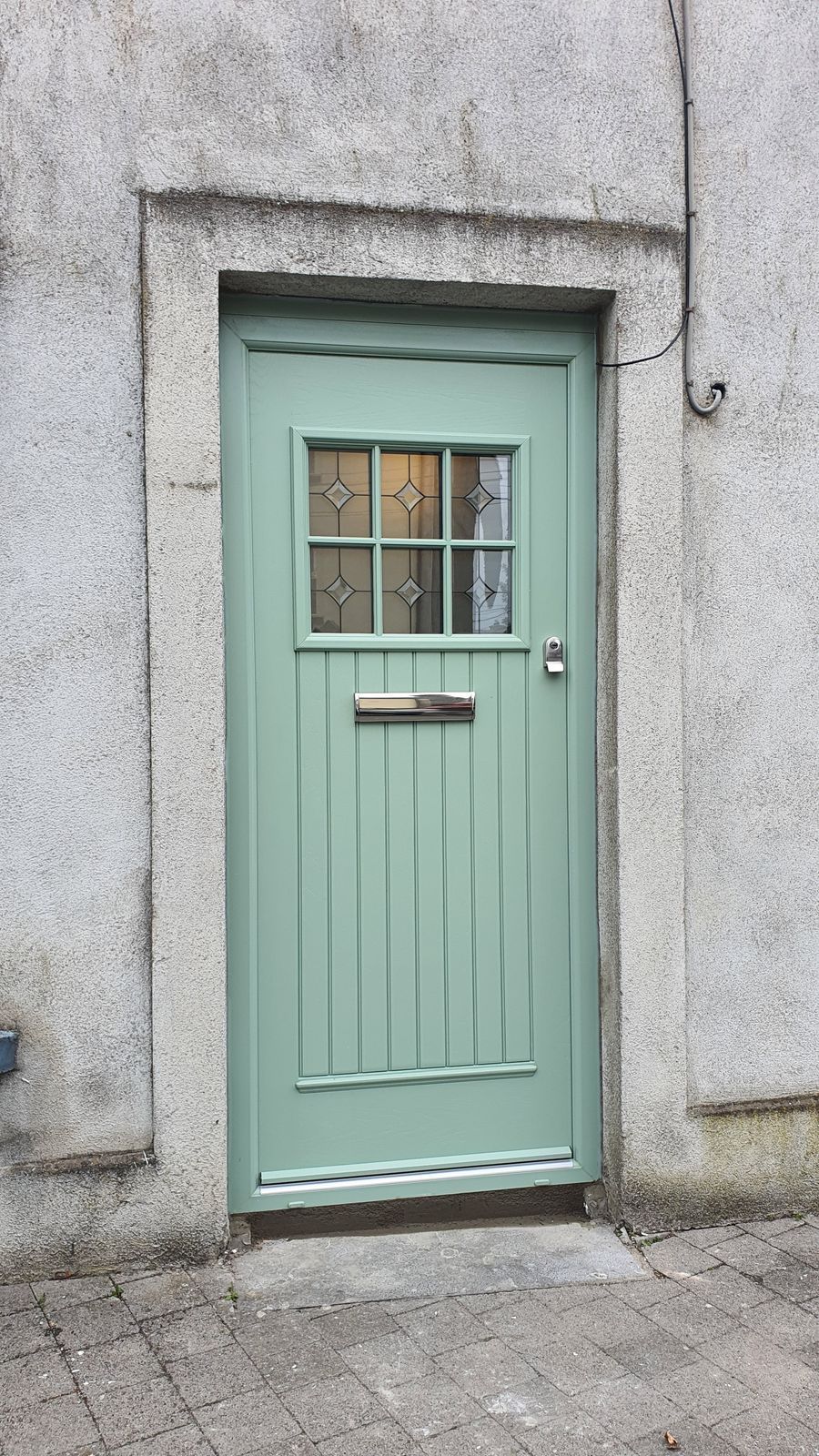 Sage green front door