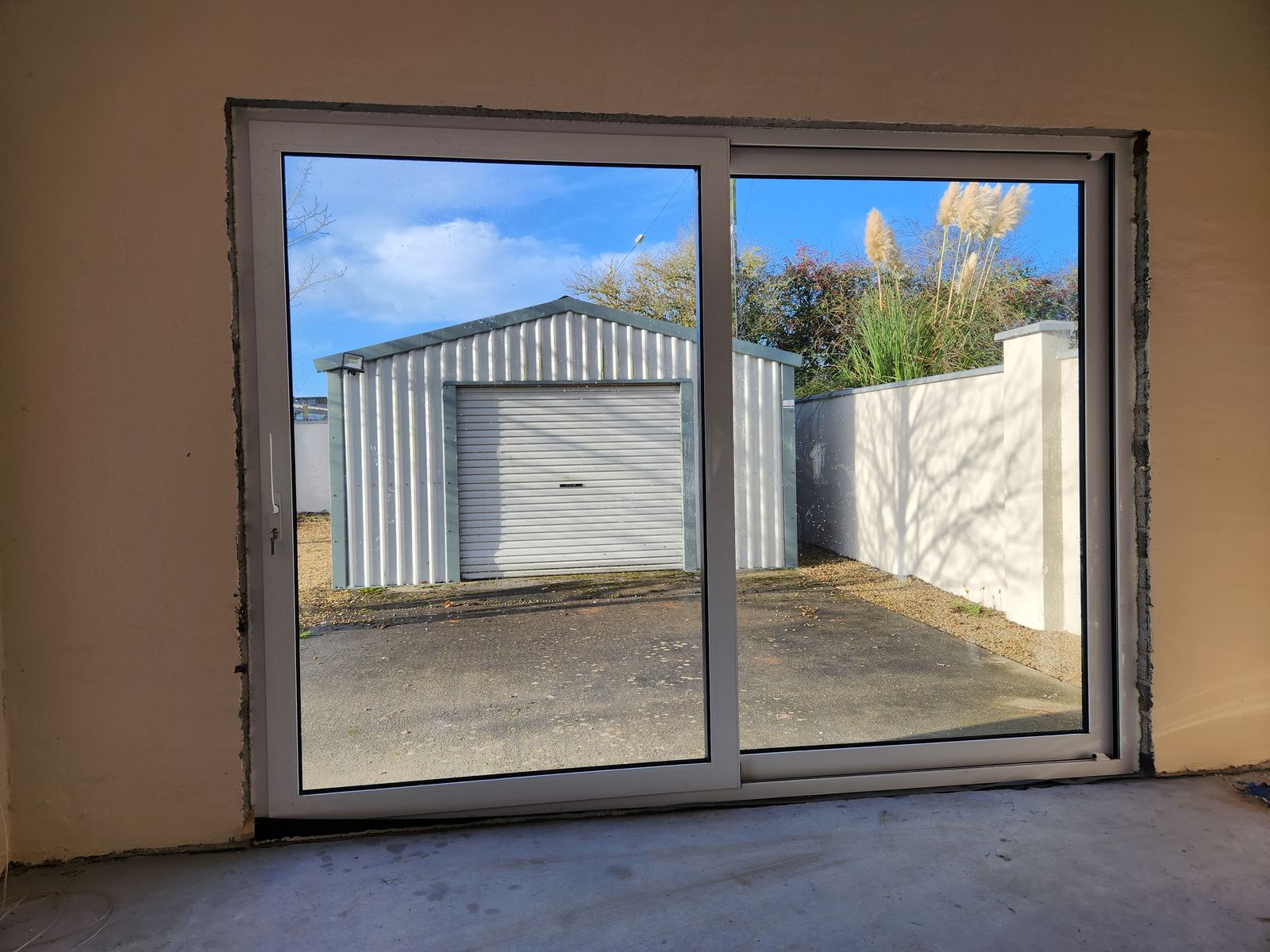 Sliding patio door, inside view